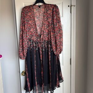 Torrid Black and Red Floral kimono
